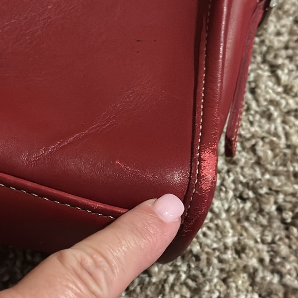 Vintage Coach Bellini cross-body purse or camera bag in red leather R9G-9139 - Picture 7 of 12